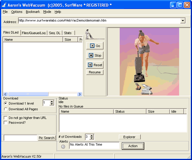 Screenshot of Aarons WebVacuum 2.30f